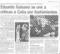 Eduardo Galeano se une a críticas a Cuba por fusilamientos