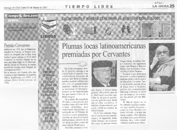 Plumas locas latinoamericanas premiadas por Cervantes