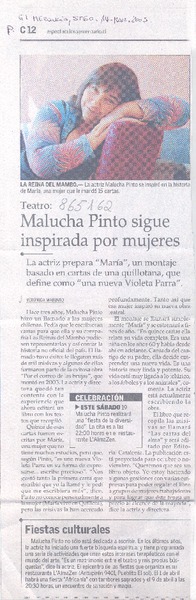 Teatro : Malucha Pinto sigue inspirada por mujeres
