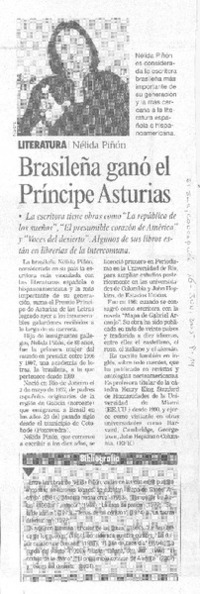 Brasileña ganó el Príncipe Asturias