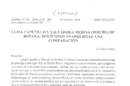 Luisa Capetillo y Salvadora Medina Onrubia de Botana : dos íconos anarquistas : una comparación
