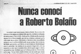 Nunca conocí a Roberto Bolaño
