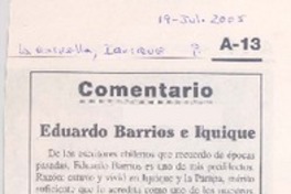 Comentario : Eduardo Barrios e Iquique