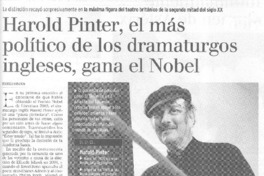 Harold Pinter, el más político de los dramaturgos ingleses, gana el Nobel