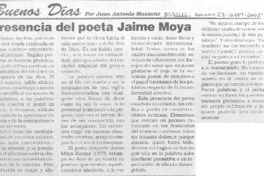 Presencia del poeta Jaime Moya.