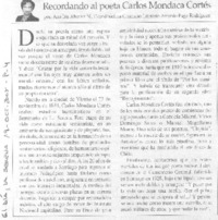 Recordando al poeta Carlos Mondaca Cortés.