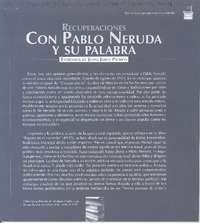 Recuperación con Pablo Neruda y su palabra [entrevista]