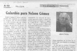 Galardón para Nelson Gómez.