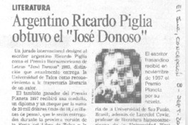 Argentino Ricardo Piglia obtuvo el "José Donoso".