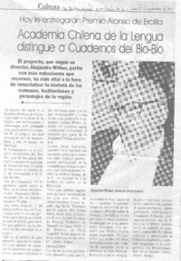 Academia Chilena de la Lengua distingue a Cuadernos del Bío-Bío.