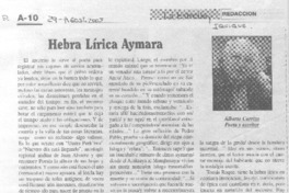 Hebra Lírica Aymara.,