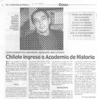 Chilote ingresa a academia de Historia