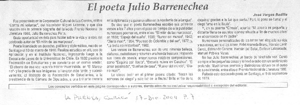 El Poeta Julio Barrenechea.