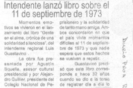 Intendente lanzó libro sobre el 11 de septiembre de 1973