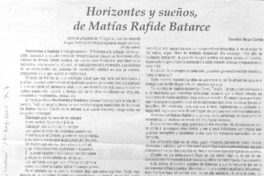 Horizontes y sueños, de Matías Rafide Batarce