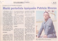 A causa de una hepatitis fulminante murió periodista iquiqueño Patricio Riveros