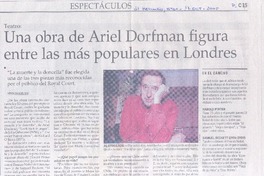 Una Obra de Ariel Dorfman figura entre las más populares en Londres. (entrevistas)