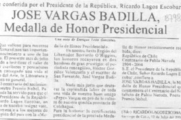 José Vargas Badilla Medalla de Honor Presidencial.