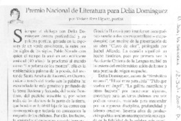 Premio Nacional de literatura para Delia Domíguez