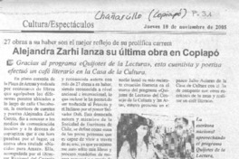Alejandra Zarhi lanza su última obra en Copiapó.