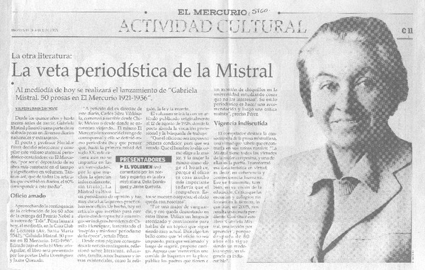 La Veta periodística de la Mistral.