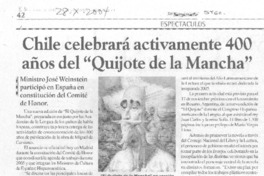 Chile celebrará activamente 400 años del "Quijote de la Mancha"