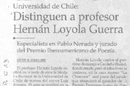 Distinguen a profesor Hernán Loyola Guerra