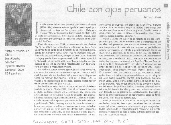 Chile con ojos peruanos.