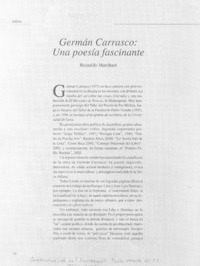 Germán Carrasco : una poesía fascinante
