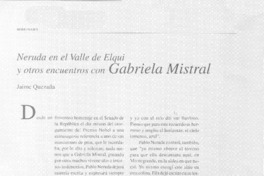 Neruda en el Valle de Elqui y otros encuentros con Gabriela Mistral