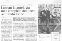 Lanzan la antología más completa del poeta Armando Uribe