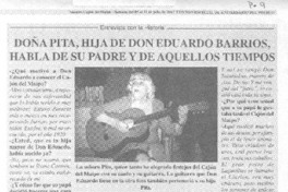 Doña Pita, hija de don Eduardo Barrios. (entrevistas)