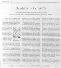 De Mahler a Cervantes