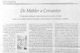 De Mahler a Cervantes