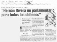 Hernán Rivera, un parlamentario para todos los chilenos