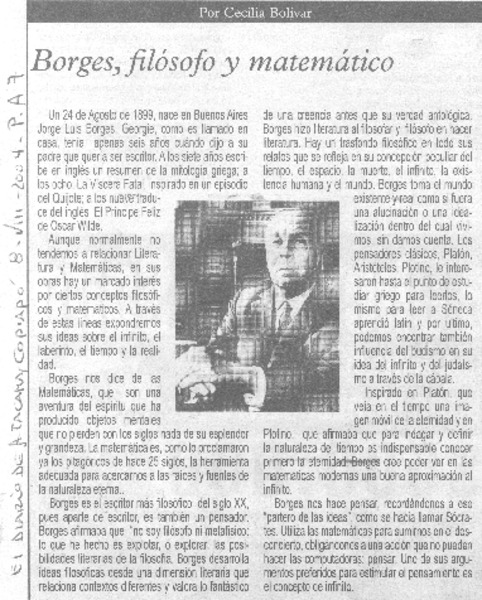 Borges, filósofo y matemático