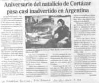 Aniversario del natalicio de Cortázar pasa casi inadvertido en Argentina