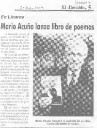 Mario Acuña lanza libro de poemas
