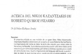 Acerca de Nikos Kazantzakis de Roberto Quiroz Pizarro