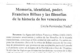 Memoria, identidad, poder. Francisco Bilbao y las filosofías de la historia de los vencedores