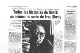 Todas las historia de Onetti se reúen en serie de tres libros