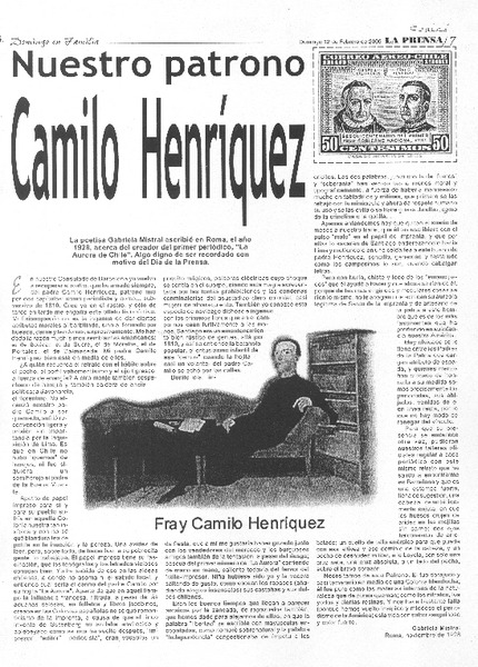 Nuestro patrono Camilo Henríquez