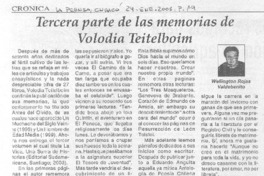 Tercera parte de las memorias de Volodia Teitelboim