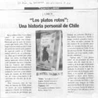 "Los Platos rotos": una historia personal de Chile