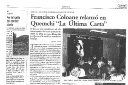 Francisco Coloane relanzó en Quemchi "La Última Carta"