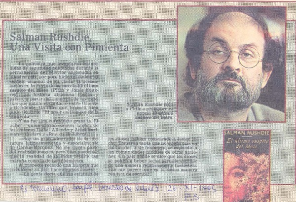 Salman Rushdie, una visita con pimienta