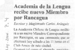 Academia de la Lengua recibe nuevo miembro por Rancagua