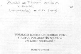 "Norberto Bobbio, un hombre fiero y justo", por Agustín Squella : un libro necesario