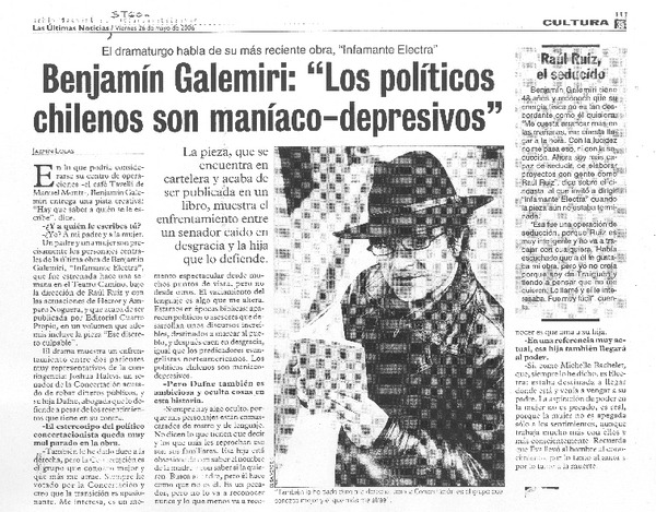 "Los políticos chilenos son maníaco-depresivos" [entrevista]