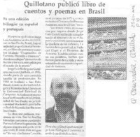 Quillotano publicó libro de cuentos y poemas en Brasil